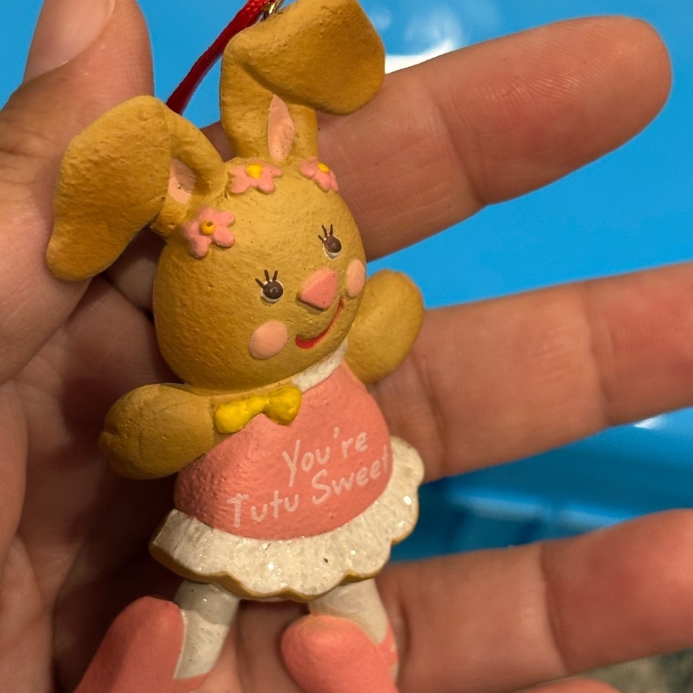 1988 Hallmark You're Tutu Sweet ballerina bunny rabbit Christmas ornament - Picture 8 of 8